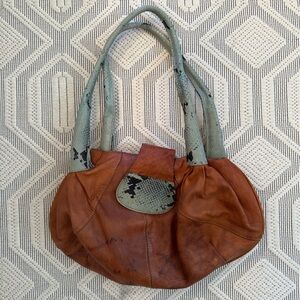 Stylish Brown and Green Women's Bag